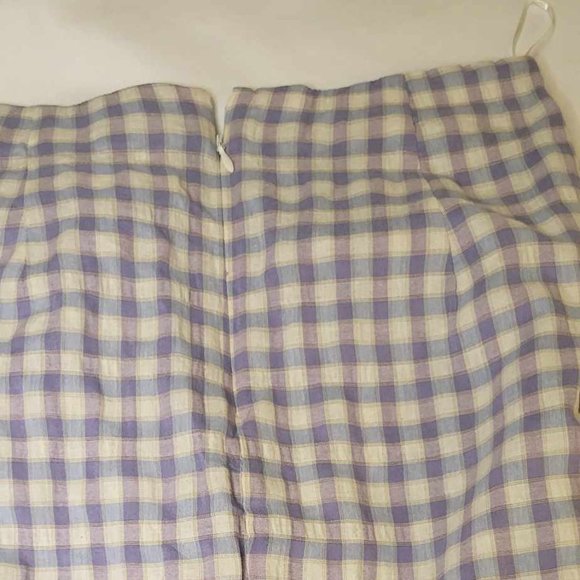 SPRING SARA Plaid Print Twist Front Split Midi Skirt -Casual /Club Style - Picture 5 of 5